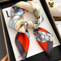 Vintage print satin square scarf, view 6